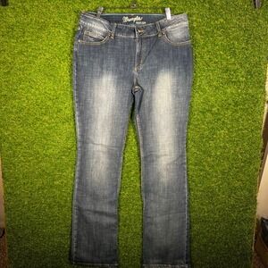 Wrangler‎ Boot Cut Jeans Womens 15x36 Blue Denim Mid Rise Stretch 09MWZAH